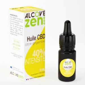 huile cbd intensité 40% citron gingembre alcovezen