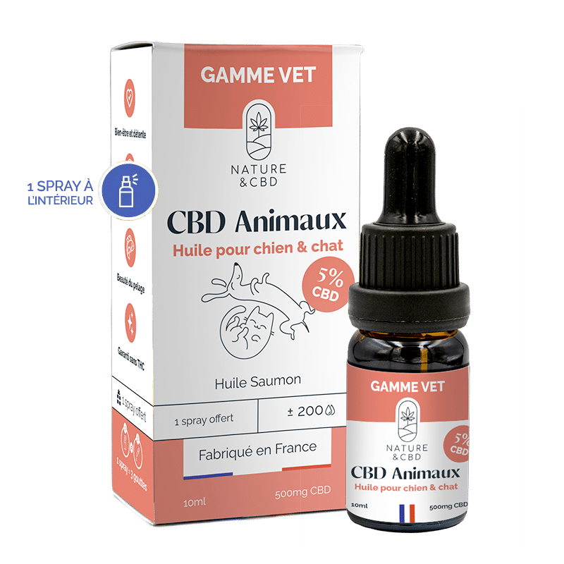 Huile CBD 5% pour chien et chat