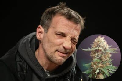 Mathieu Kassovitz et fleur de cannabis